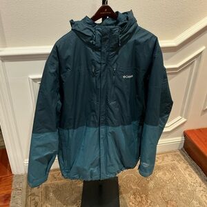 Columbia Dark Teal Hooded Shell Jacket